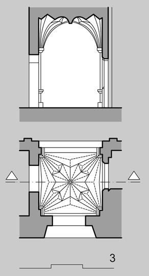 Plan des Zellengewölbes des Leopold Österreicher von Löwenthal in Teltsch